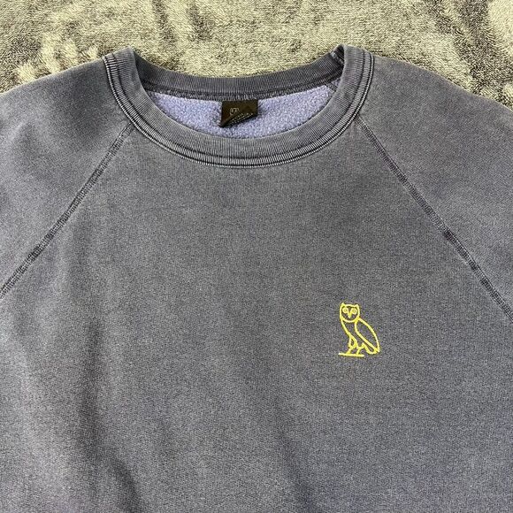 October's Very Own OVO Sweatshirt Crewneck Drake Owl Logo Garment Dyed XXL - Picture 2 of 9